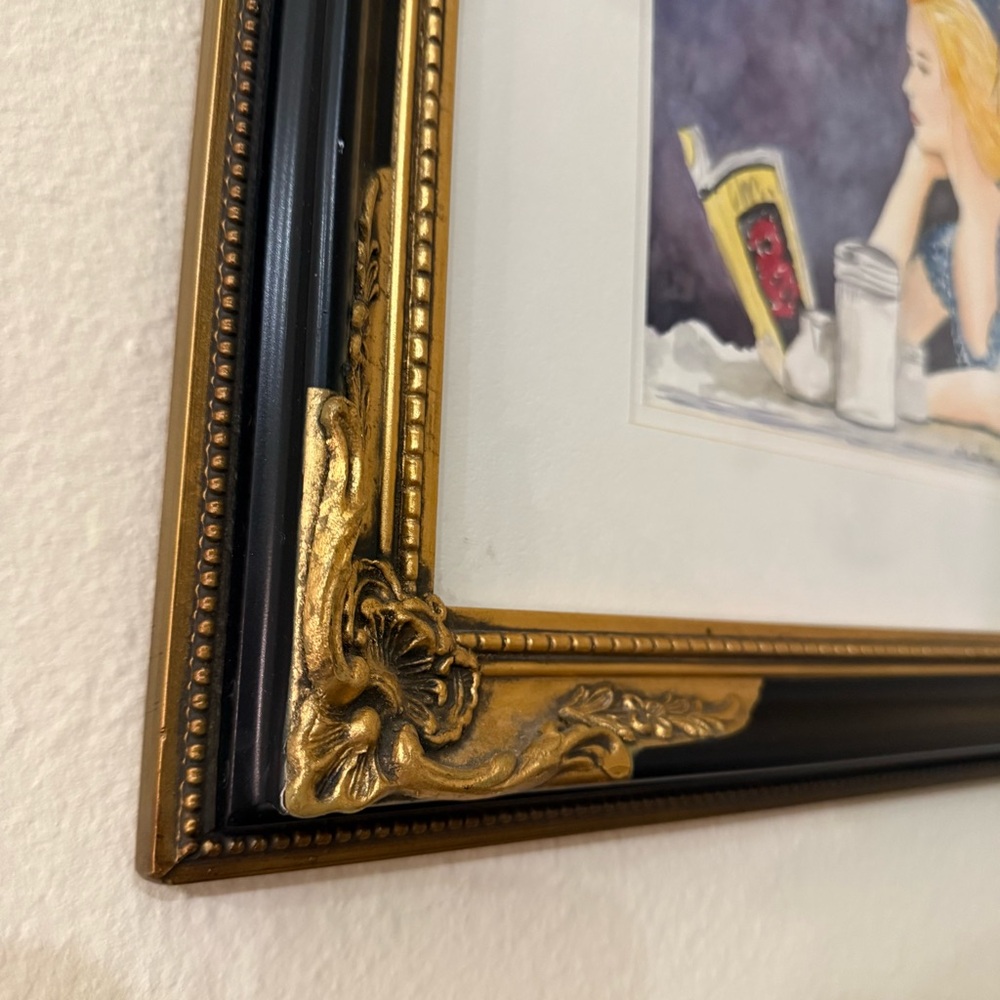 Antique Gold & Black Vintage Ornate Victorian Art Frame - Picture 4 of 6
